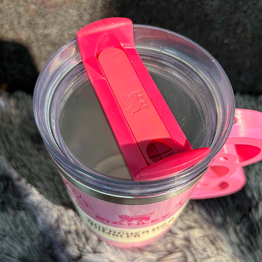 40oz Pink Bow-shaped handle Kitty Tumbler